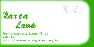 marta lamp business card